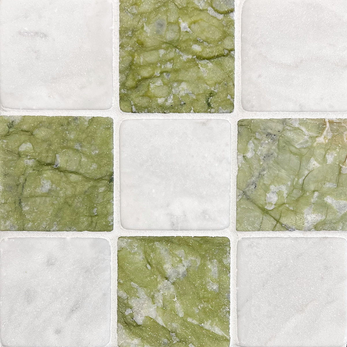 4" x 4" Tile Green Olivine Tumbled - Image 2