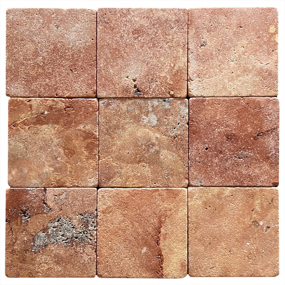 4" x 4" Tile Red Mexican Tumbled - Image 3