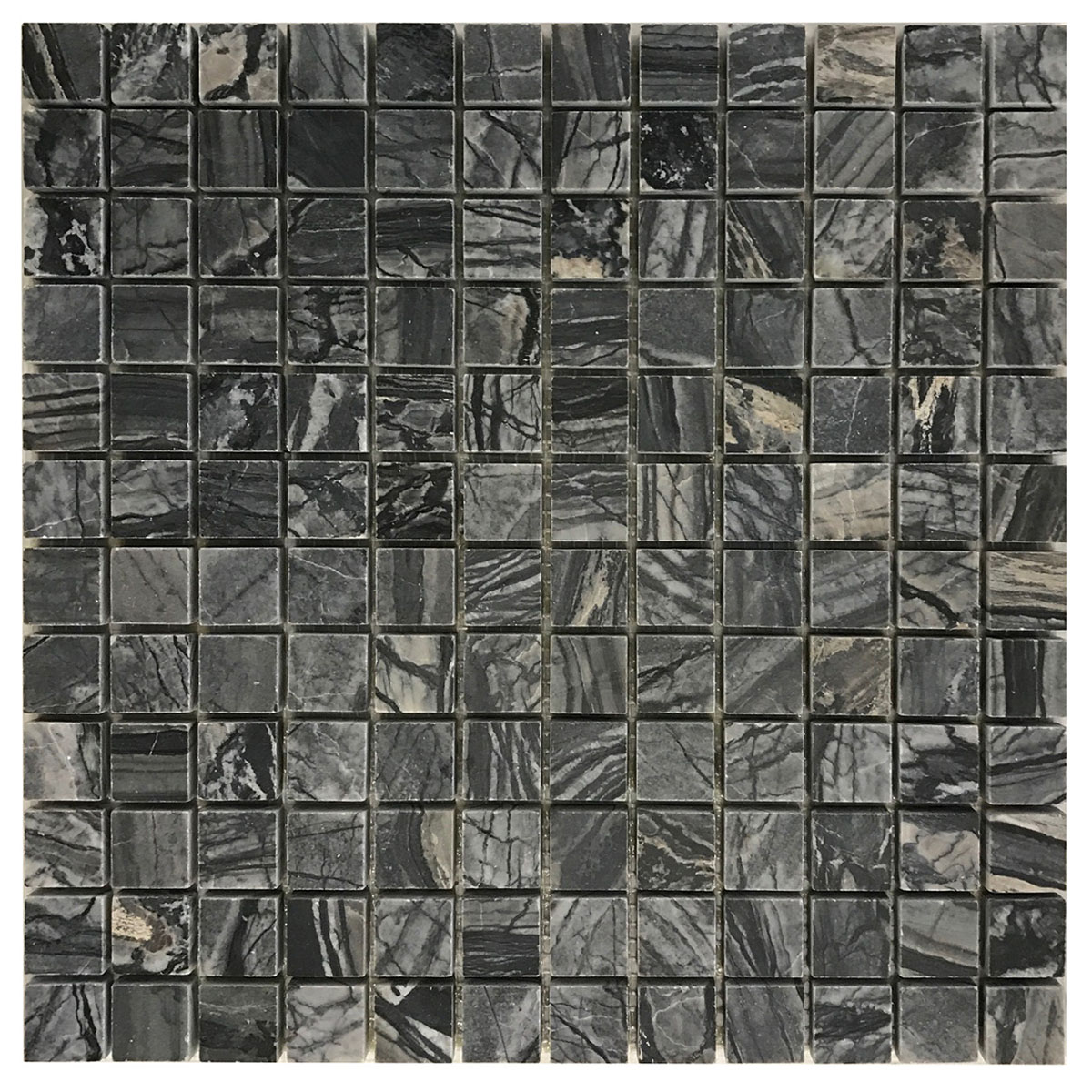 1" x 1" Mosaic Midnight Glacier Honed