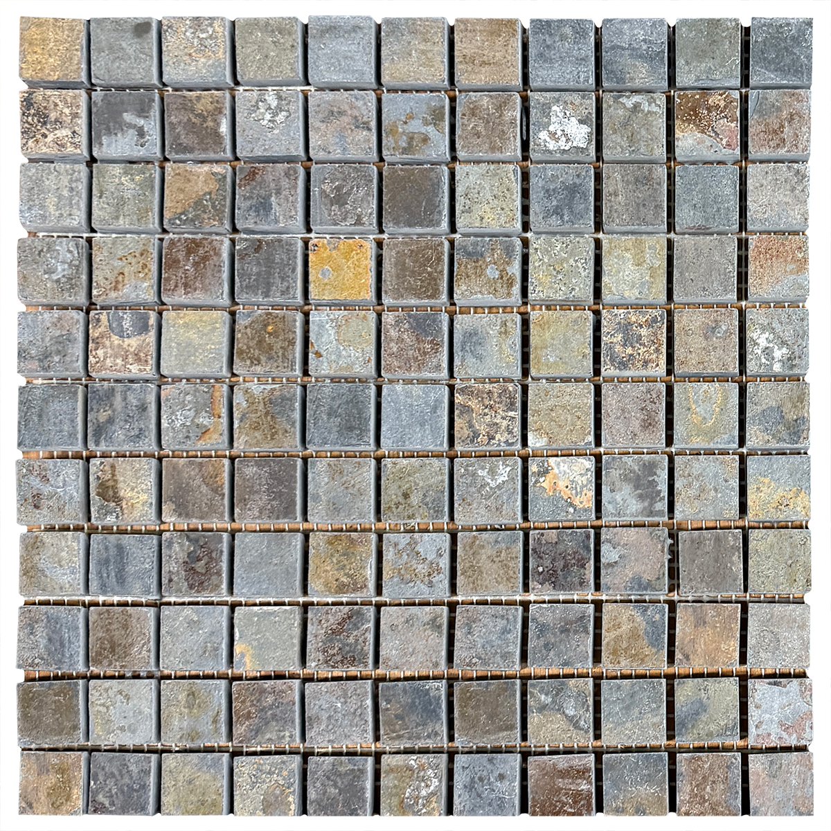 1" x 1" Mosaic Multicolor Autumn Cleft & Gauged