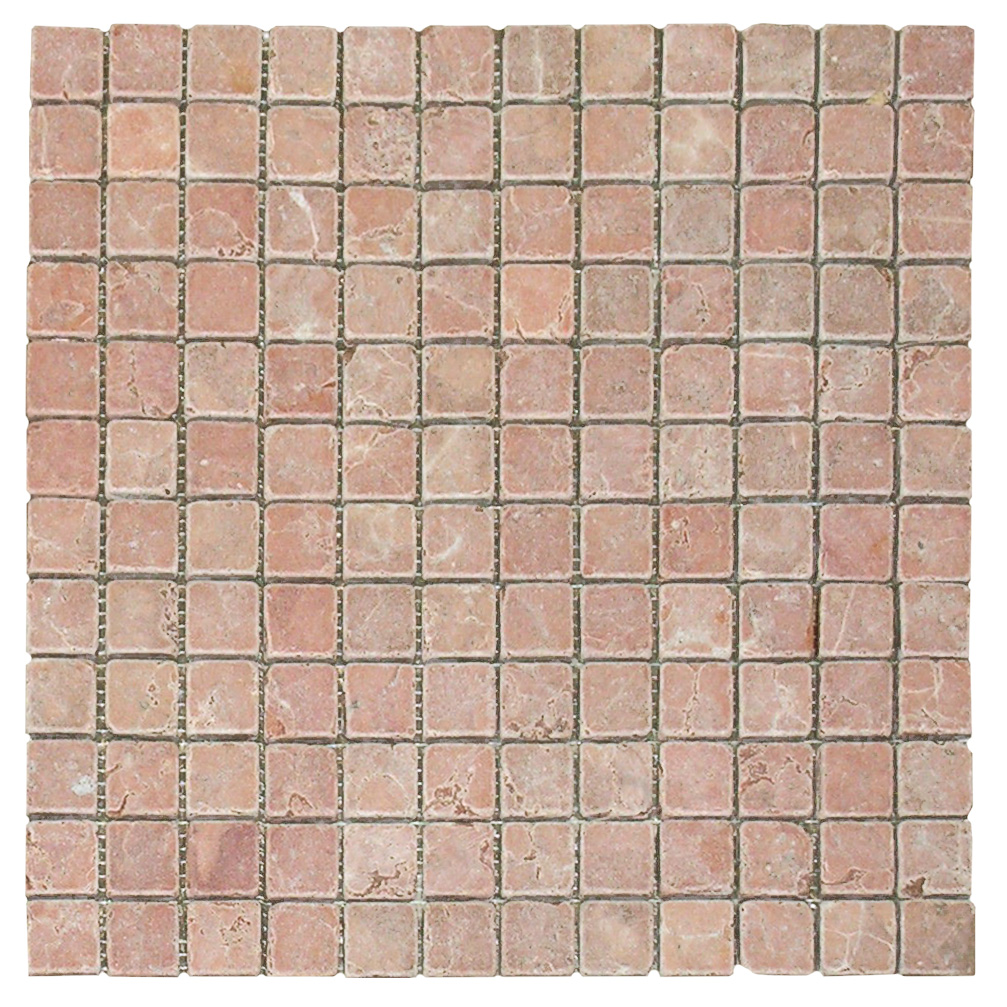 1" x 1" Mosaic Rosa Verona Tumbled