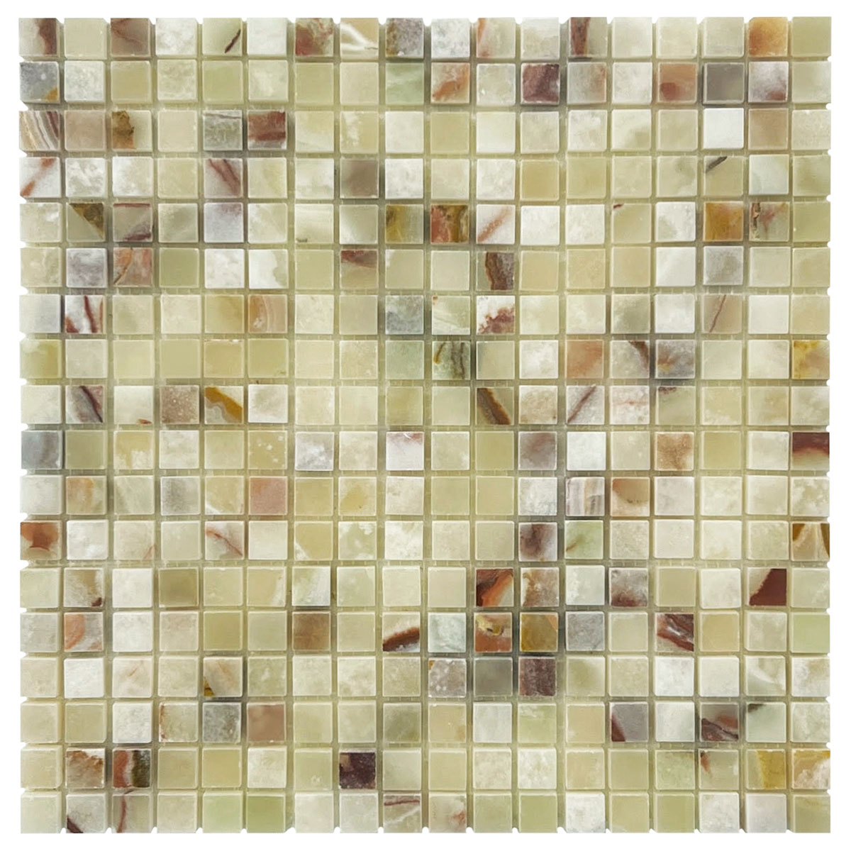 5/8" x 5/8" Mosaic Green Pistachio Polished
