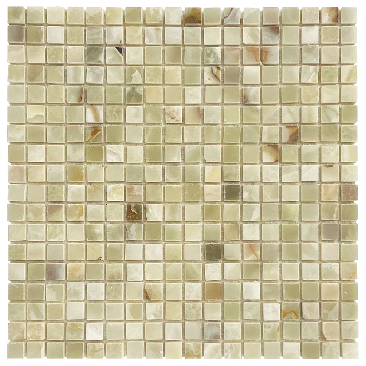 5/8" x 5/8" Mosaic Green Persian Pistachio Polished
