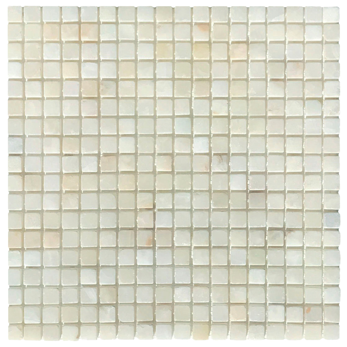 5/8" x 5/8" Mosaic White Persian Cloud Premium Tumbled