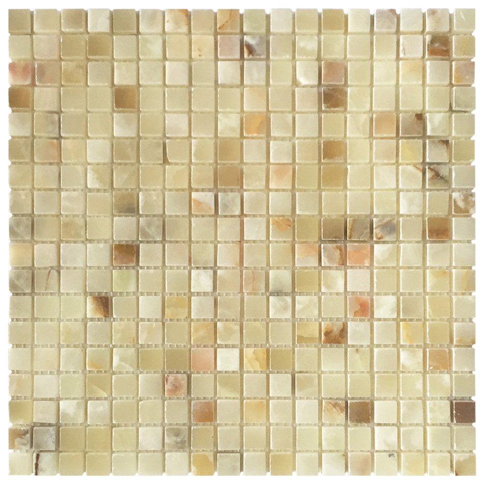 5/8" x 5/8" Mosaic Green Persian Pistachio Multicolor Light Polished