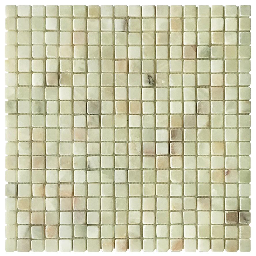 5/8" x 5/8" Mosaic Green Persian Pistachio Tumbled