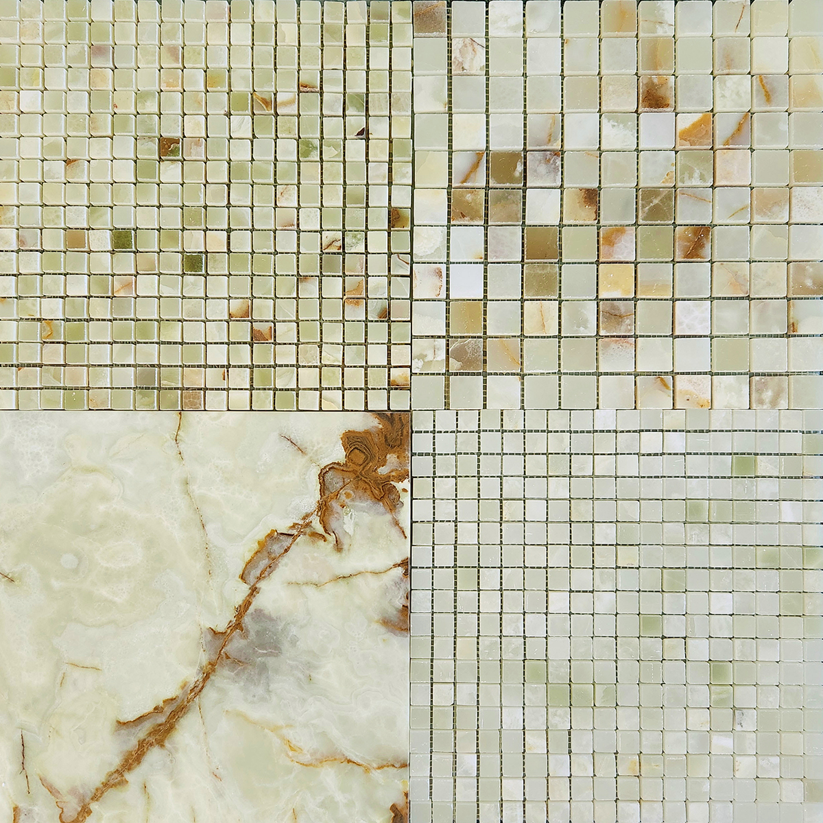 5/8" x 5/8" Mosaic Green Persian Pistachio Multicolor Light Polished - Image 2
