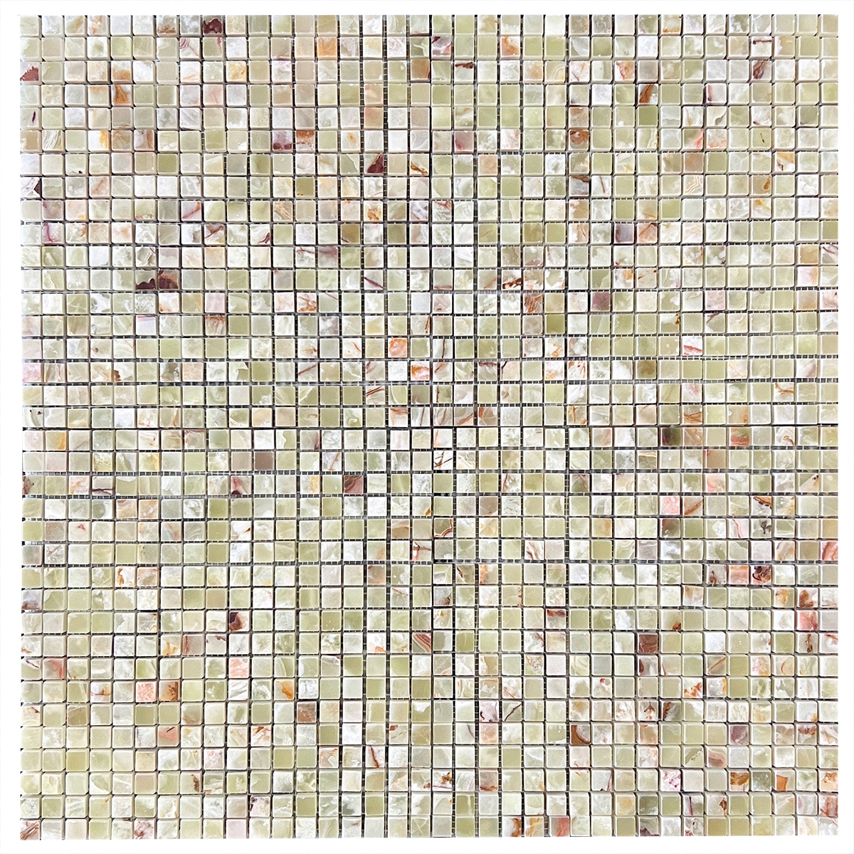 5/8" x 5/8" Mosaic Green Persian Pistachio Polished - Image 3