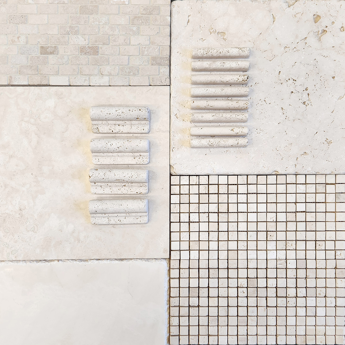 5/8" x 5/8" Mosaic Pearl Tumbled - Image 2