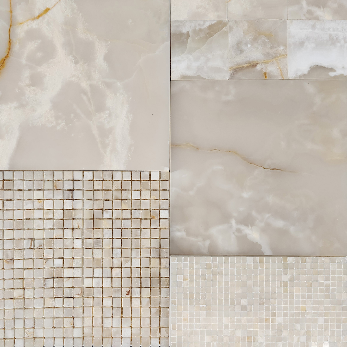 5/8" x 5/8" Mosaic White Persian Vanilla Tumbled - Image 3
