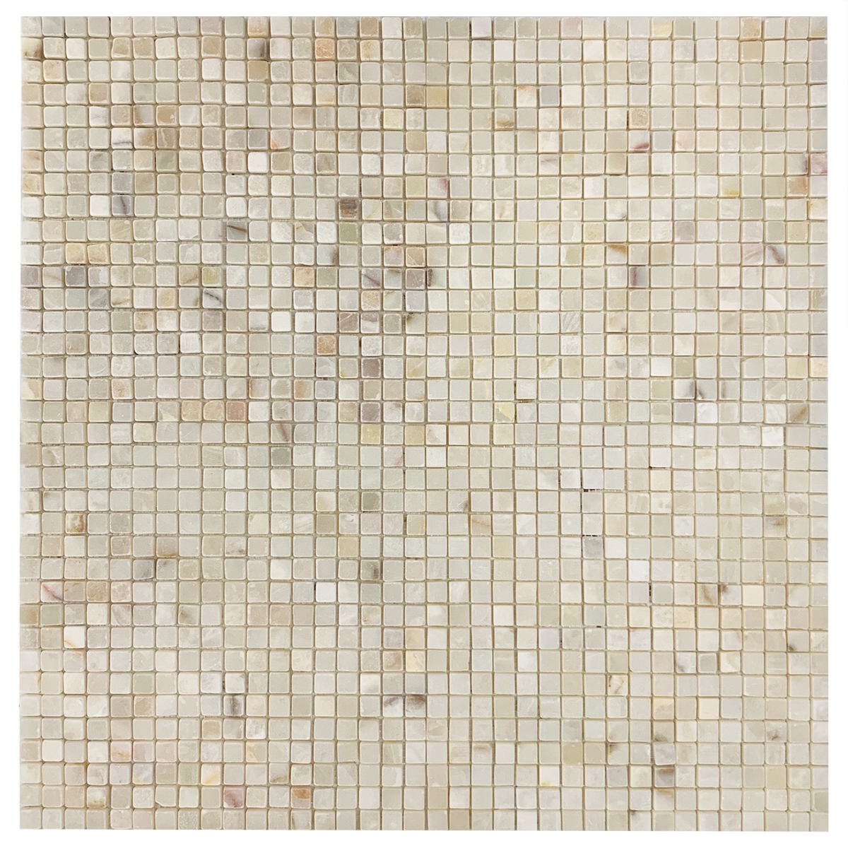 5/8" x 5/8" Mosaic White Persian Vanilla Tumbled - Image 2