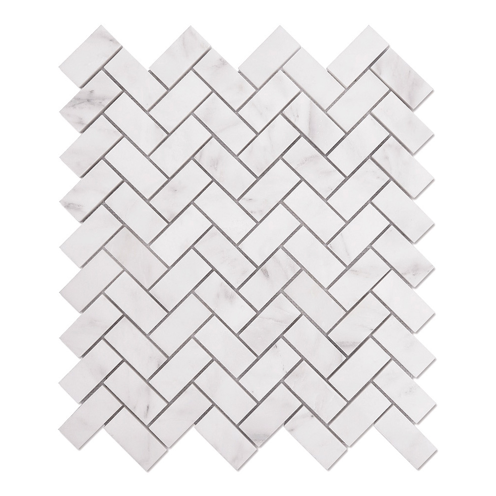 Herringbone White Statuary Calacatta Polished