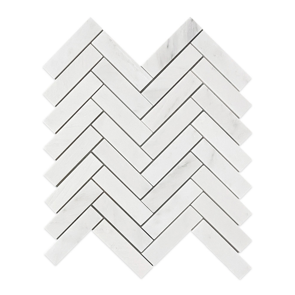 Herringbone White Statuary Calacatta Polished