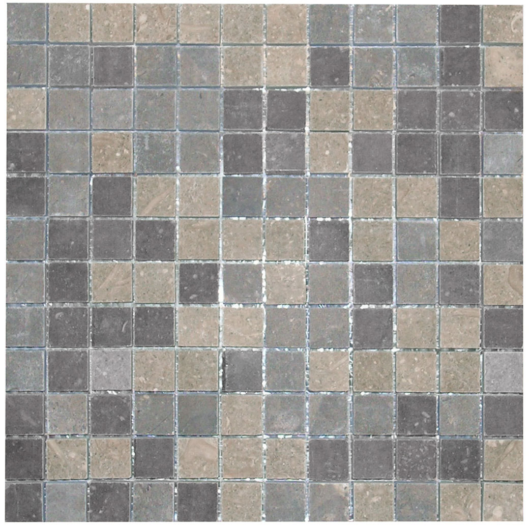 1" x 1" Mosaic Blue Elegant, Blue Lagoon, Olive Green Honed