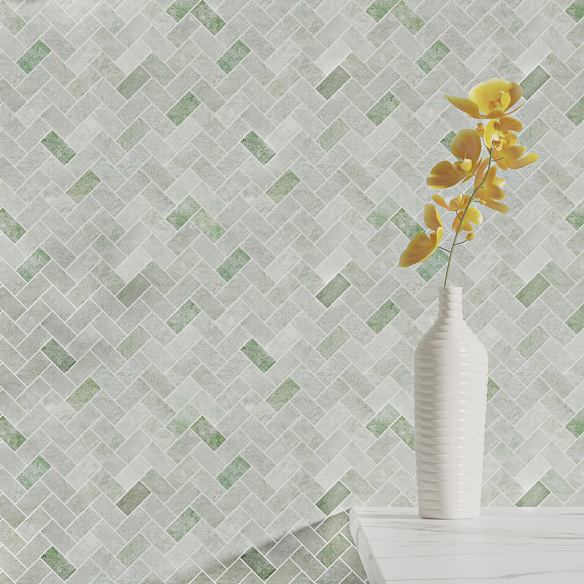 Herringbone Ming Green Polished - Image 2