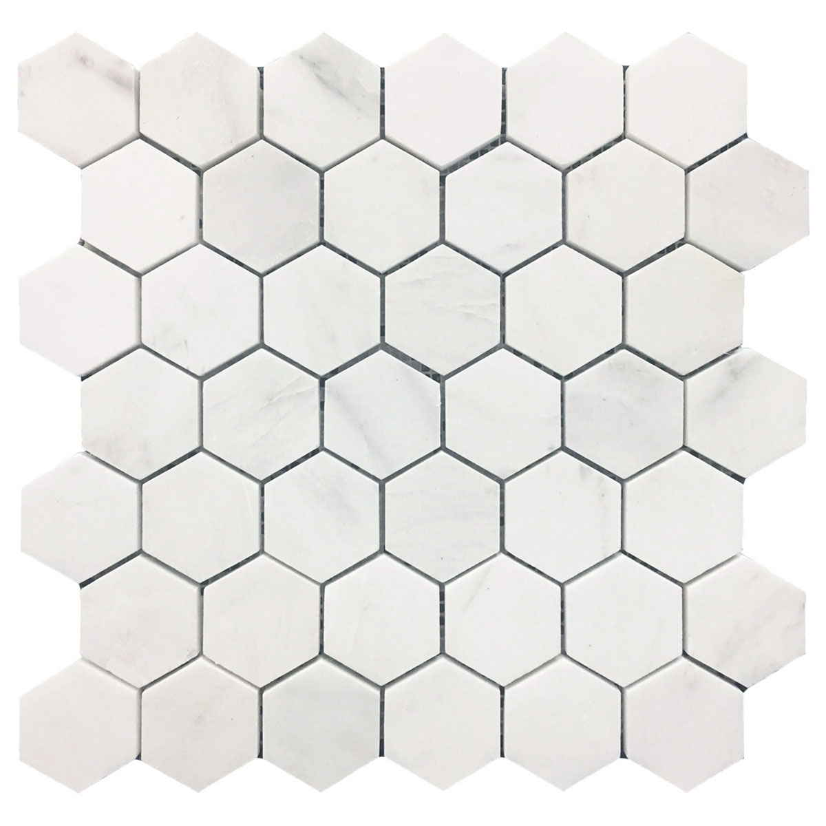 Hexagon 2" White Statuary Calacatta Polished