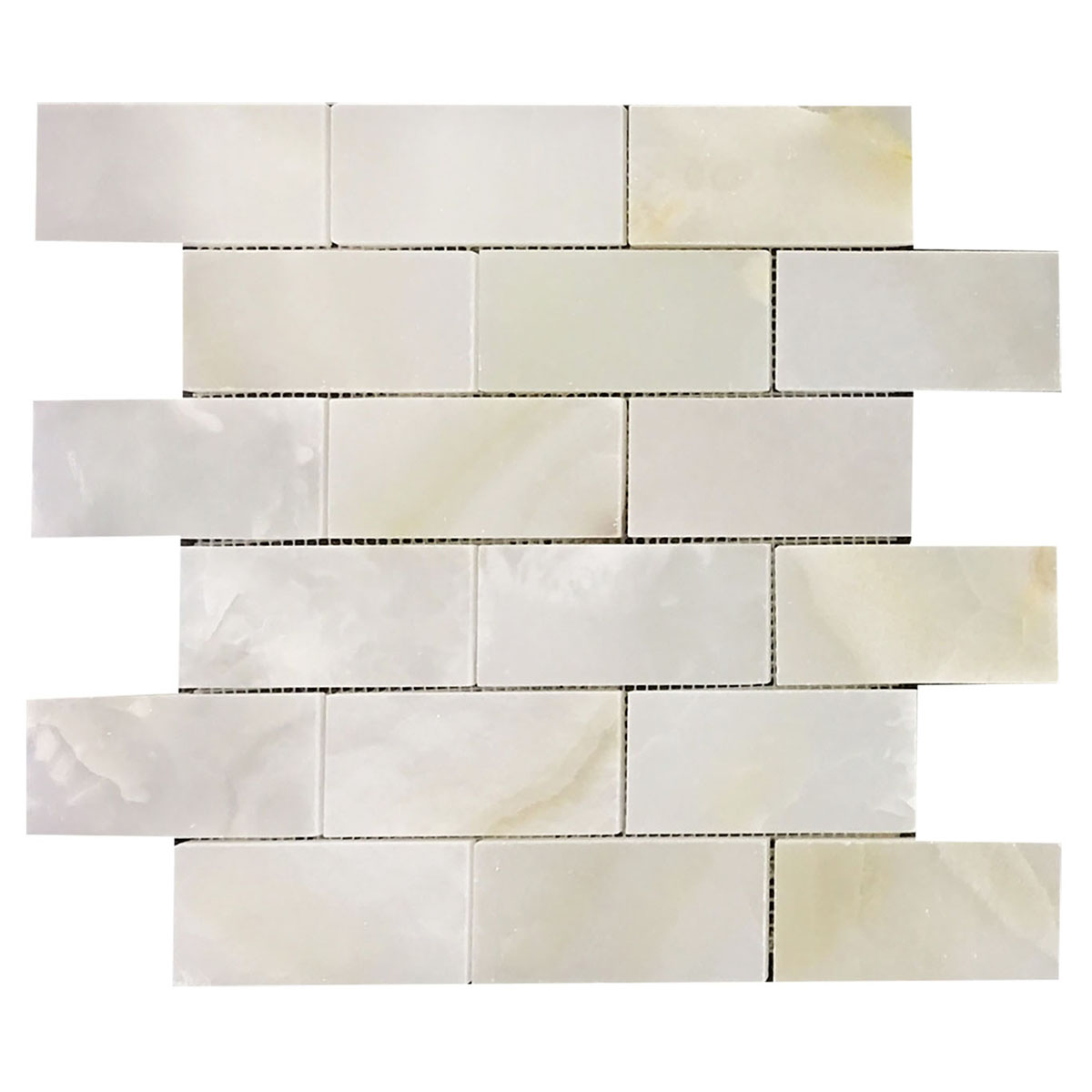2" x 4" Brick-Joint Mosaic White Persian Vanilla Premium Polished