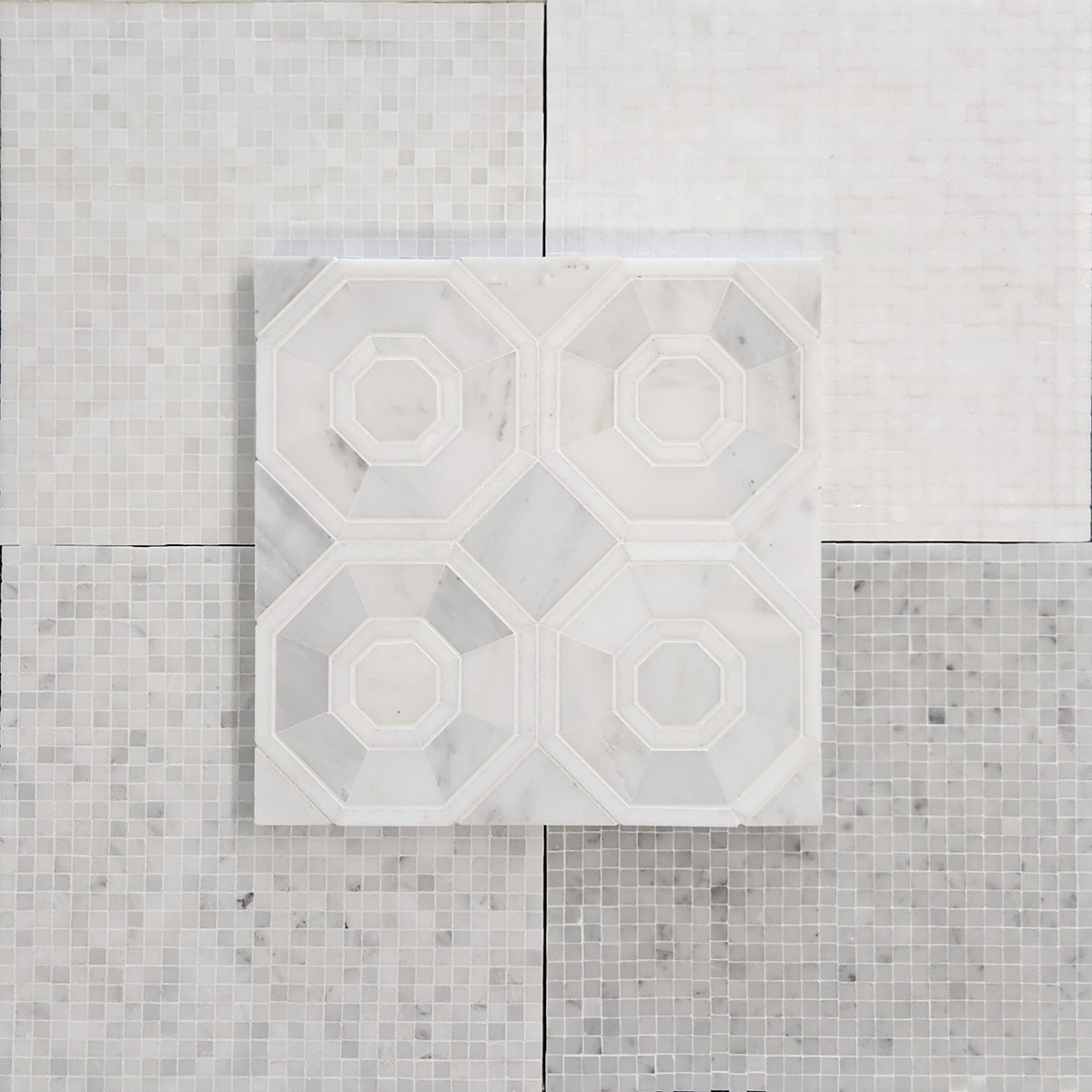 3/8" x 3/8" Interlocking Mosaic White Carrara Premium Polished - Image 3
