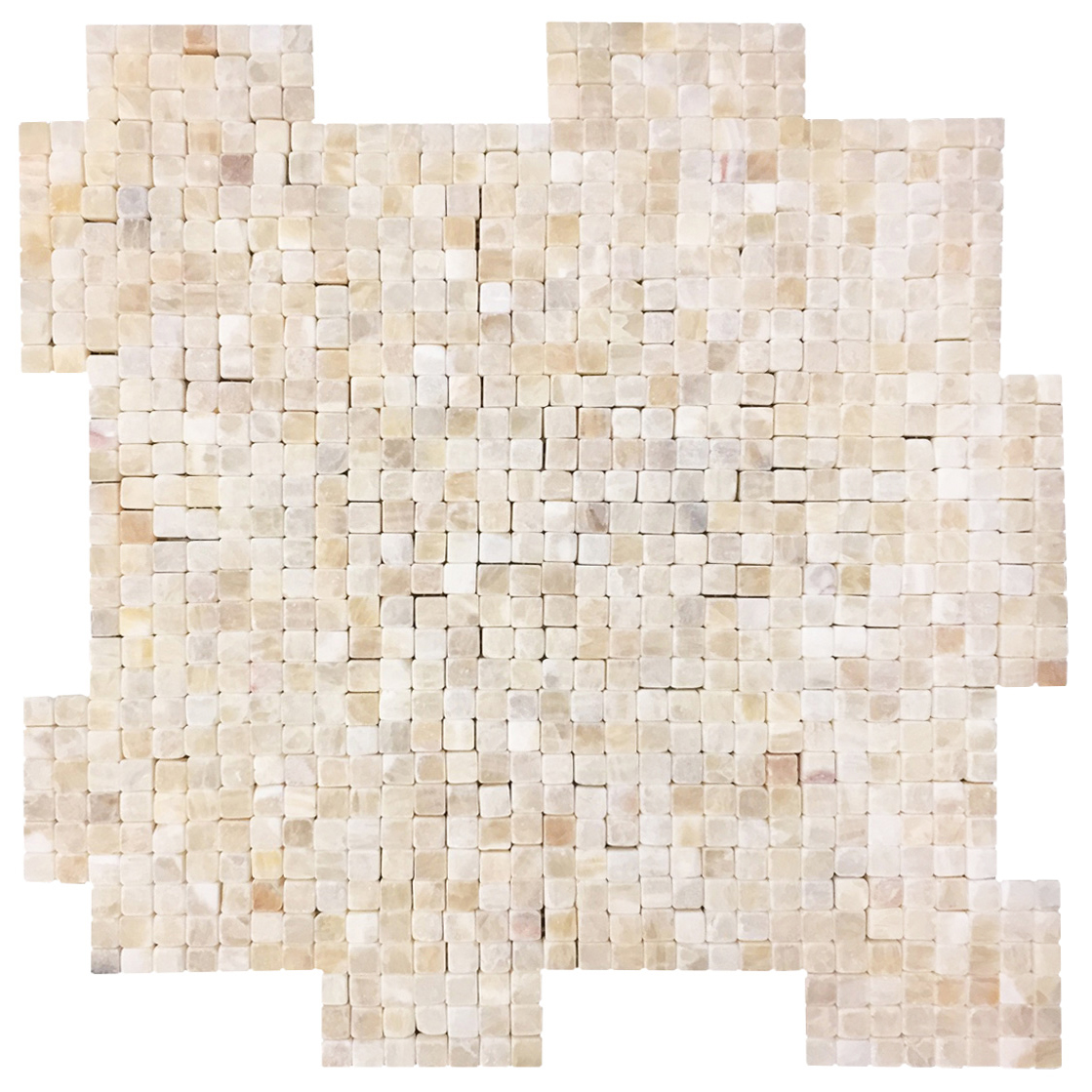 3/8" x 3/8" Interlocking Mosaic Golden Honey Tumbled