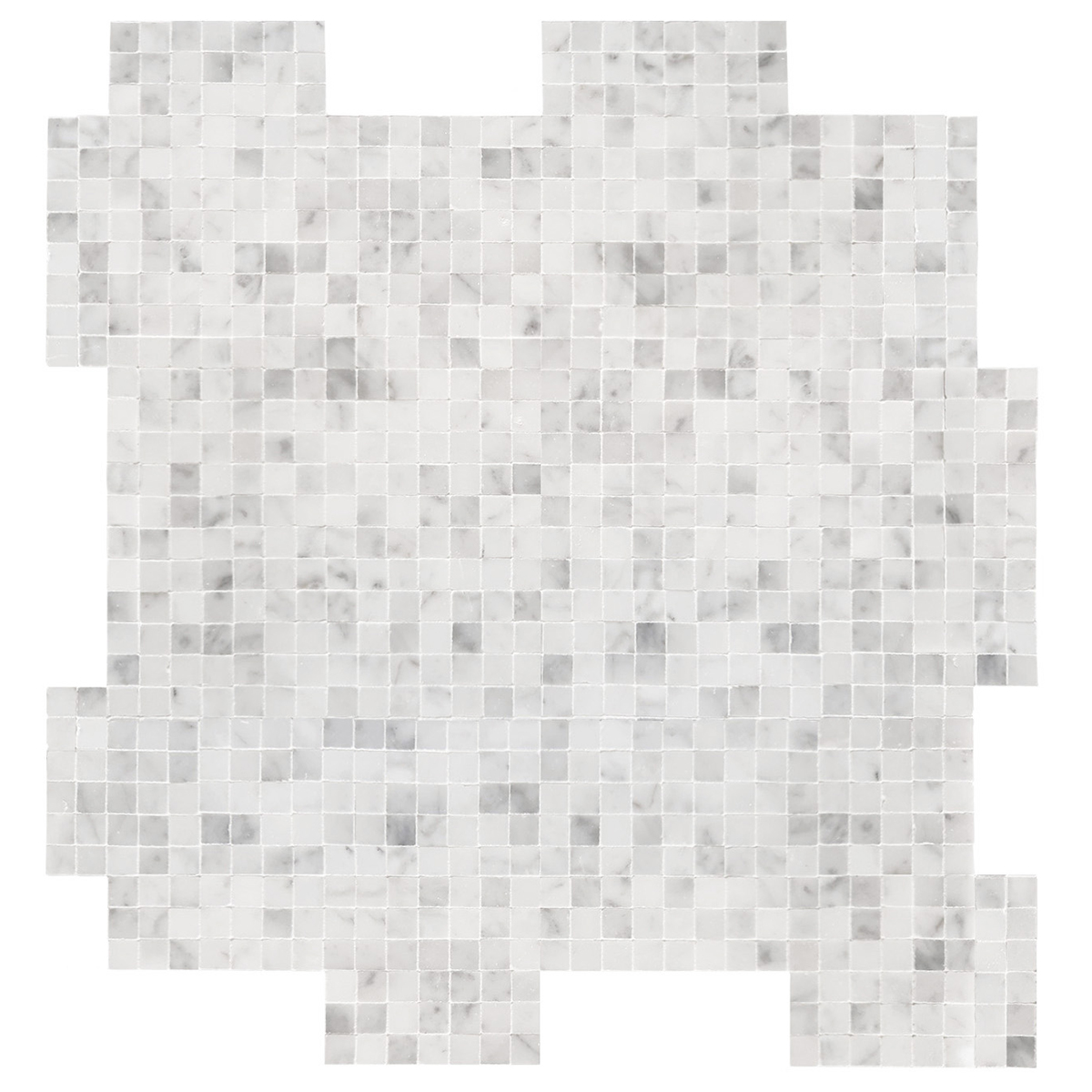 3/8" x 3/8" Interlocking Mosaic White Carrara Premium Polished