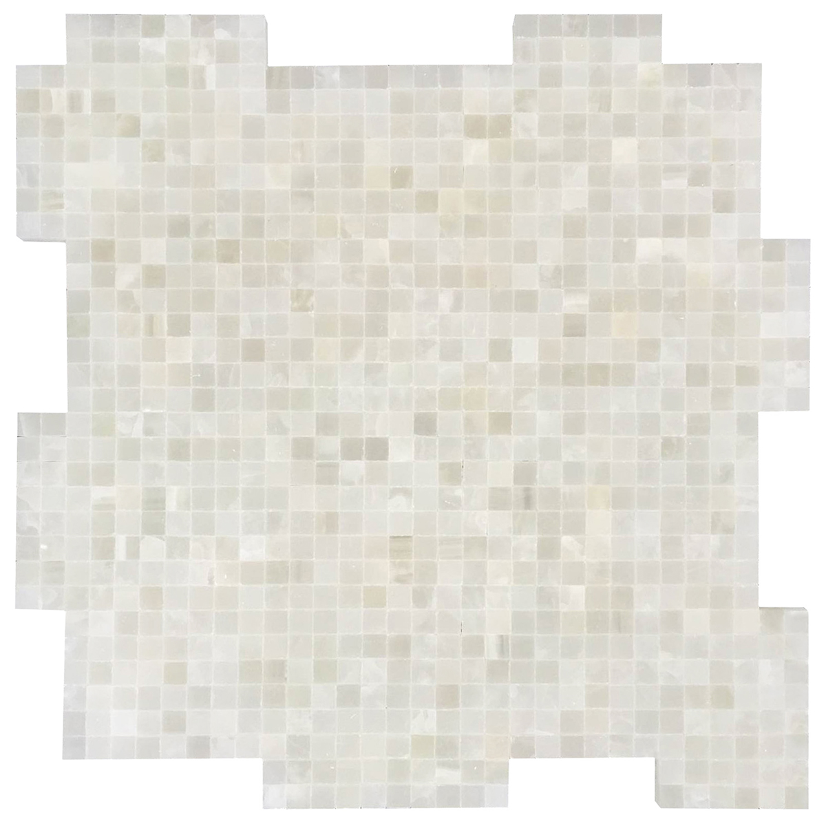 3/8" x 3/8" Interlocking Mosaic White Persian Cloud Premium Polished