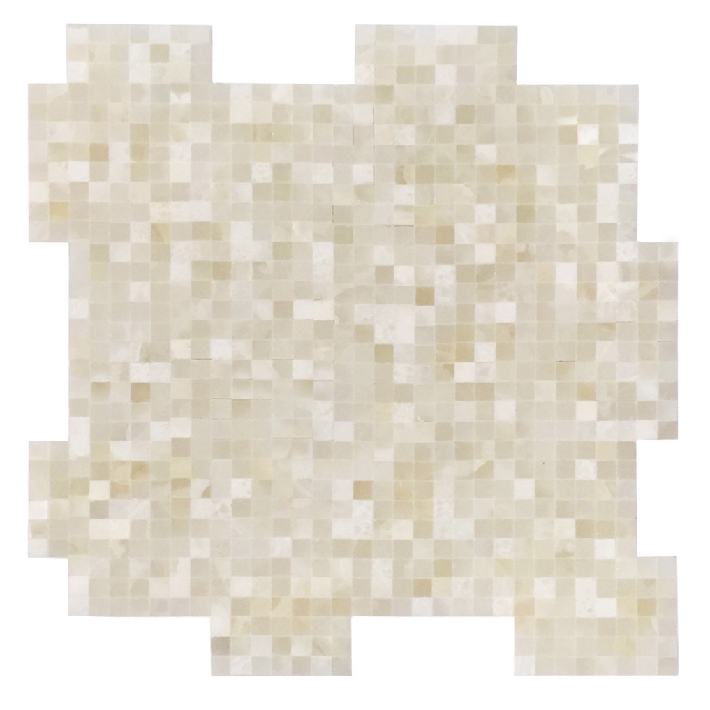 3/8" x 3/8" Interlocking Mosaic White Persian Vanilla Premium Polished