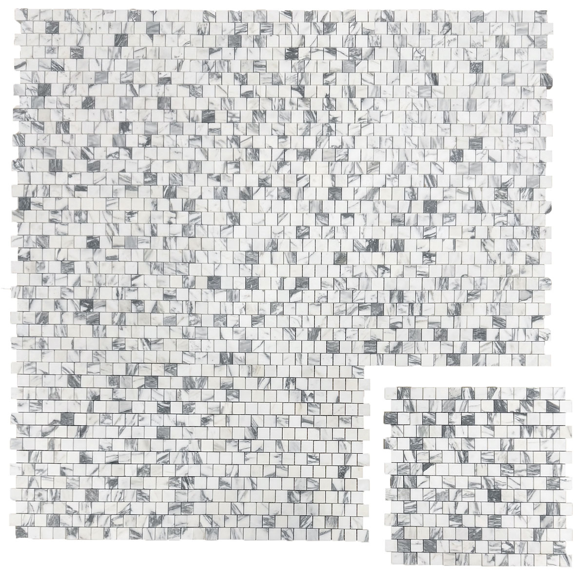3/4" x 3/4" Staggered Mosaic Arabescato Corchia Honed - Image 2