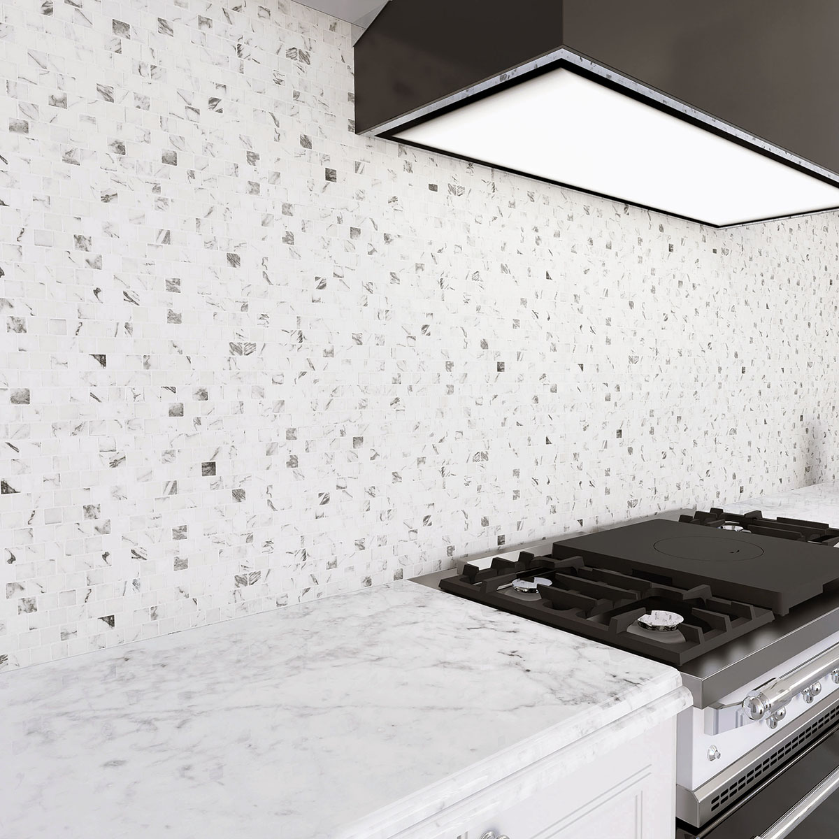 3/4" x 3/4" Staggered Mosaic Arabescato Corchia Honed - Image 5