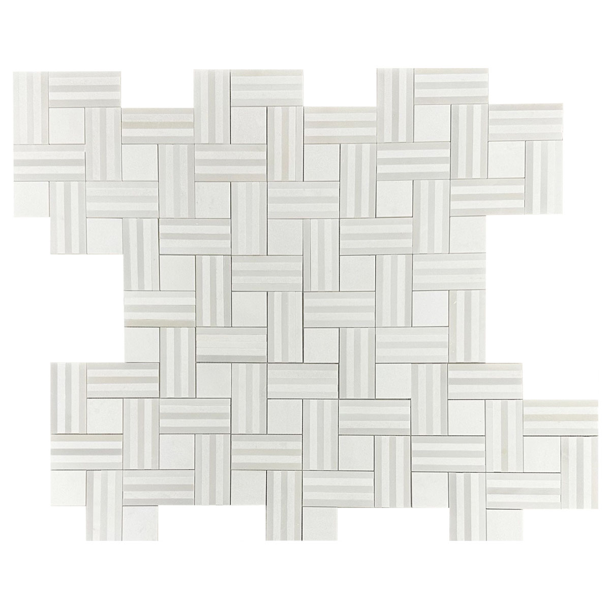 Remy Stripe 1. White Thassos, White Silk Polished - Image 4