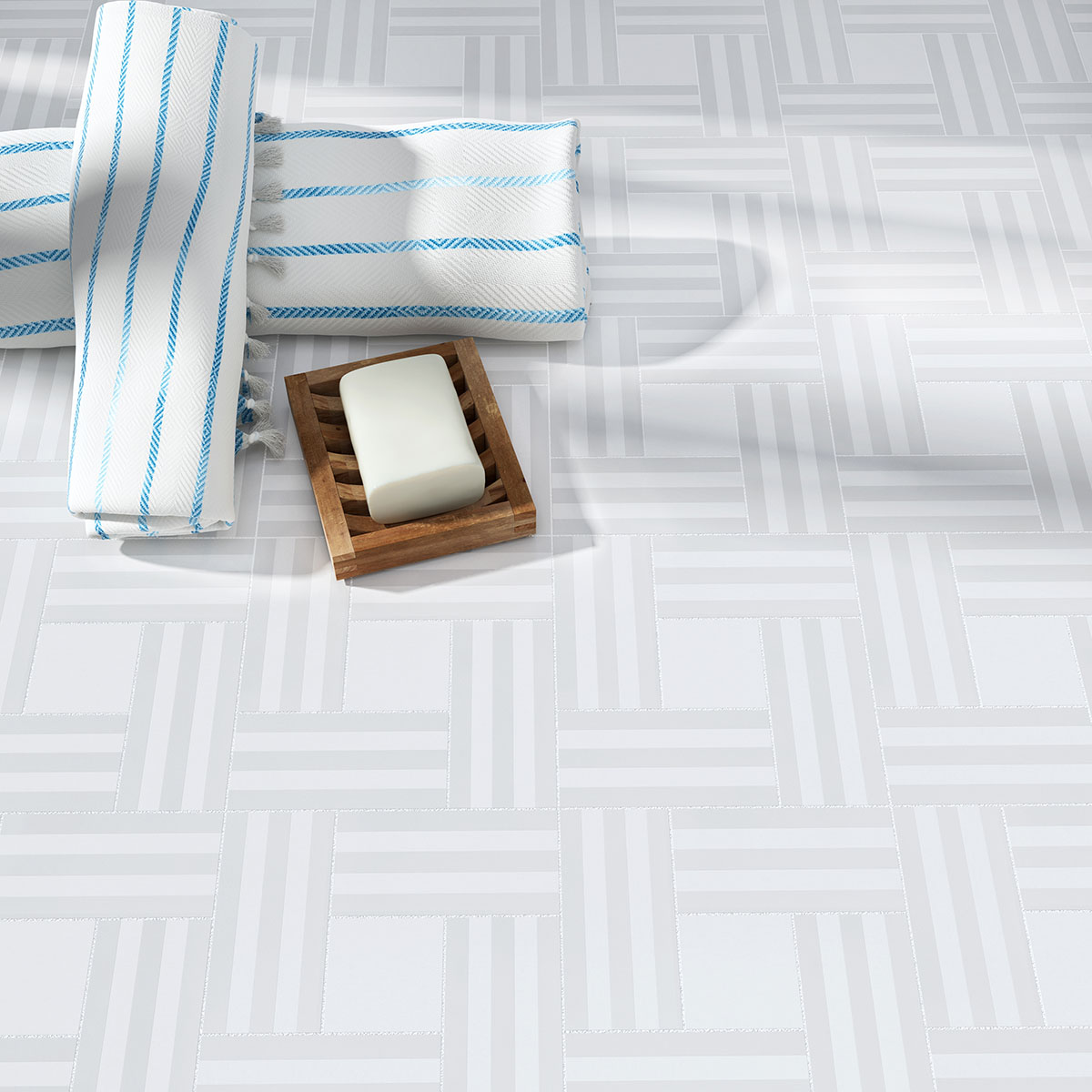 Remy Stripe 1. White Thassos, White Silk Polished - Image 3