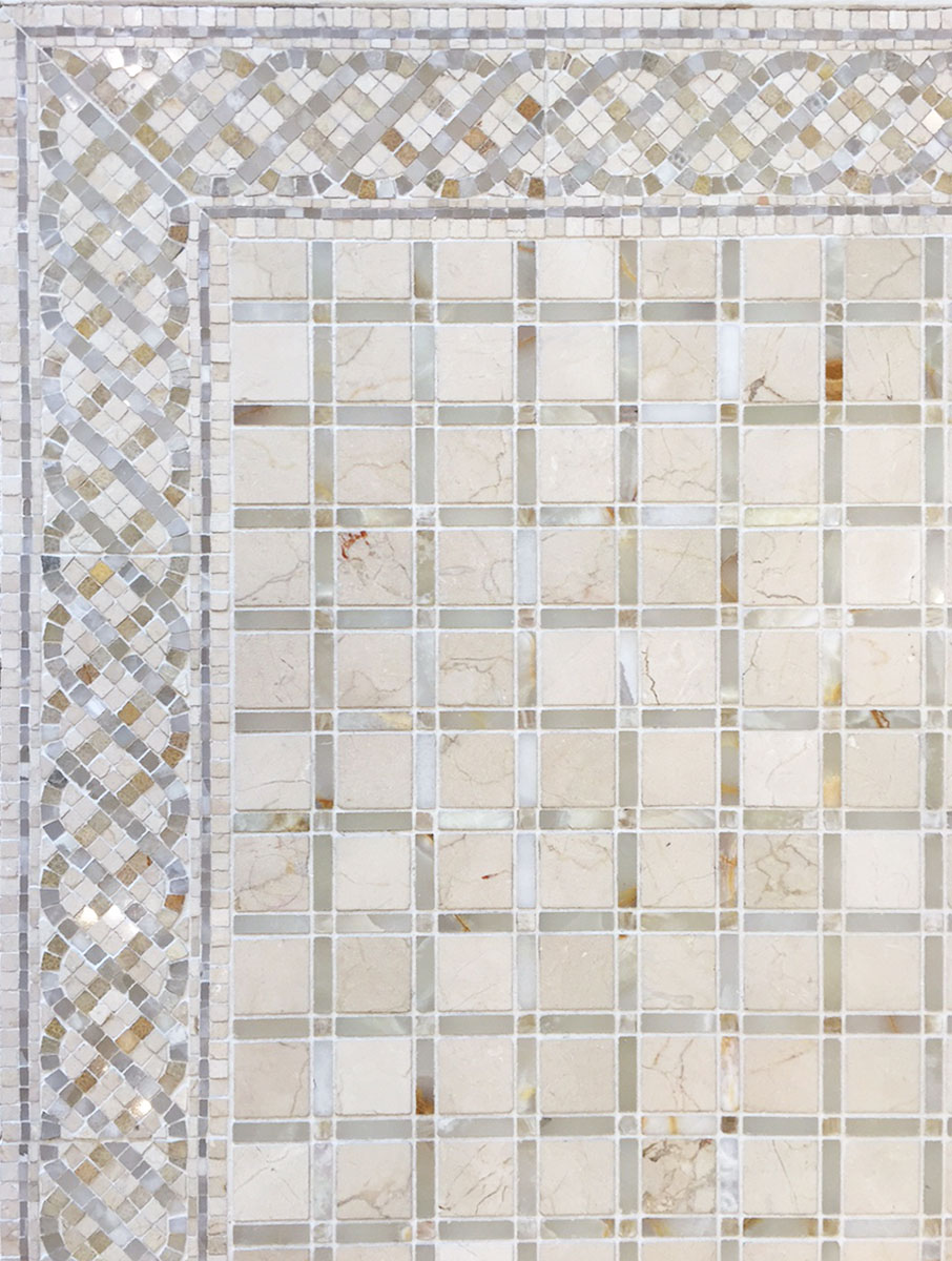 Vetro 1-1/2 x 1-1/2"" Cream Marfil, White Persian Cloud, Golden Honey Polished - Image 3