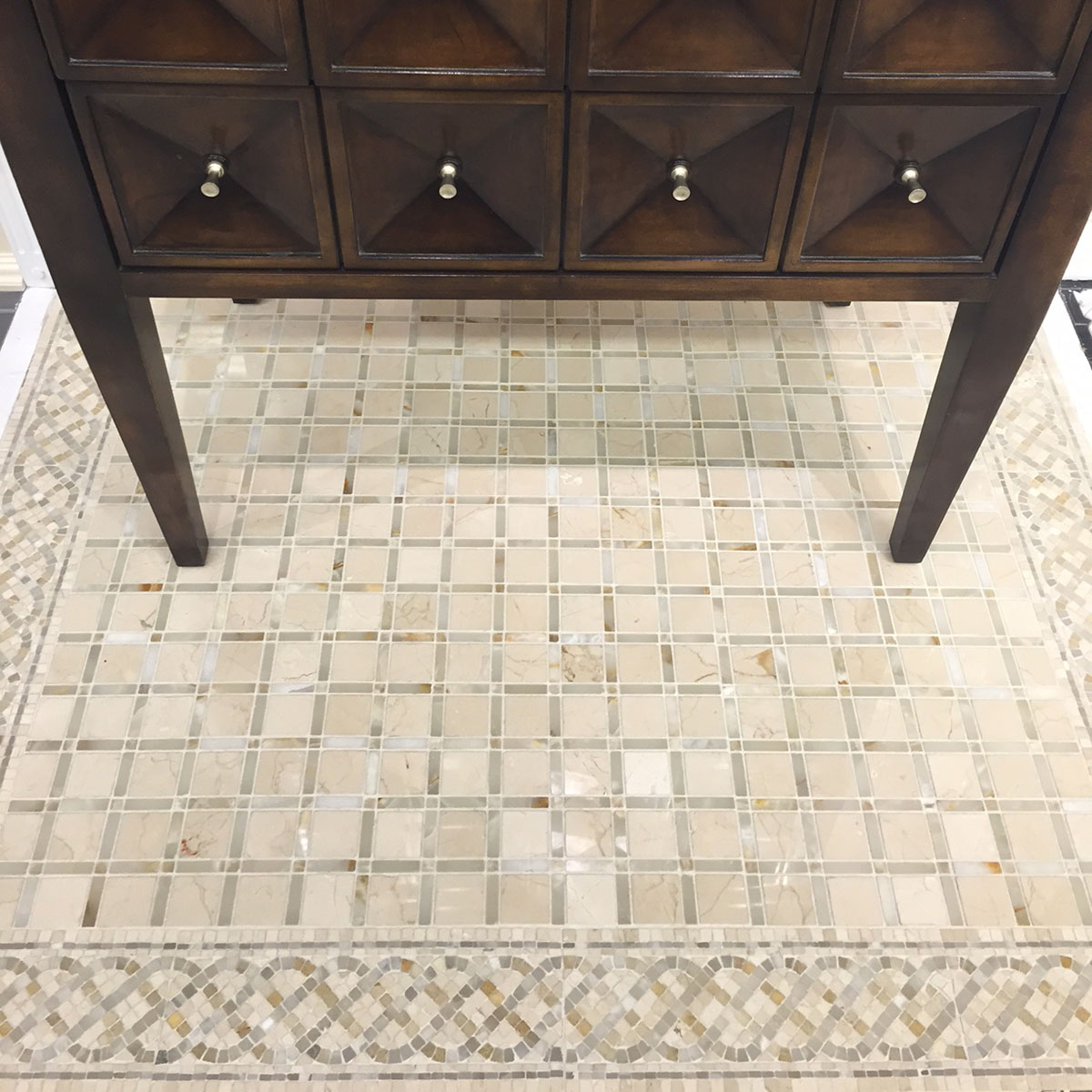 Vetro 1-1/2 x 1-1/2"" Cream Marfil, White Persian Cloud, Golden Honey Polished - Image 2