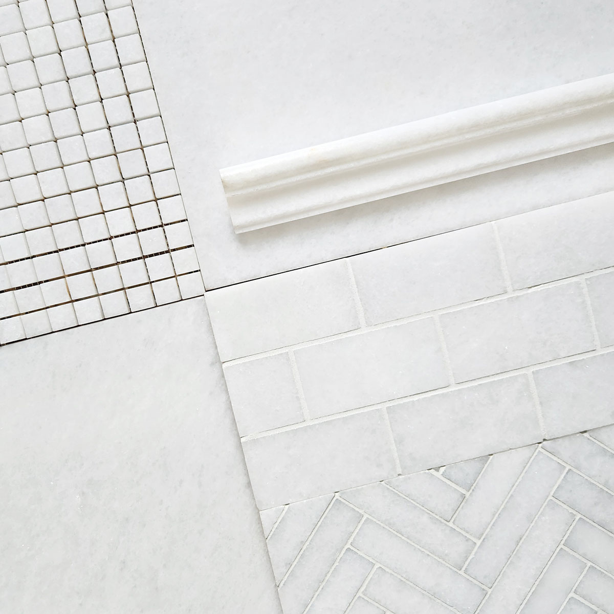 Herringbone White Crystalline Polished - Image 2