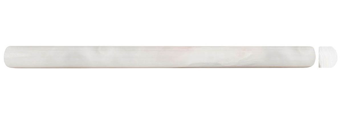 3/4" Bullnose White Persian Cloud Premium Honed